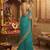 Turquoise leheriya zari designer saree