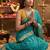 Turquoise leheriya zari designer saree