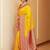 Yellow woven design zari silk blend heavy work banarasi saree
