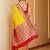 Yellow woven design zari silk blend heavy work banarasi saree