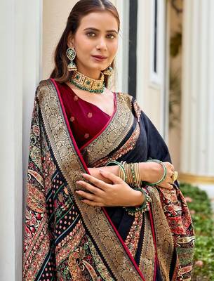 navy_blue ethnic motifs zari saree 2