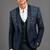 Midnight blue beaded shawl lapel tuxedo set