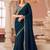 Teal sequinned pure georgette saree