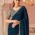 Teal sequinned pure georgette saree