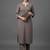 smart women regular thread work silk crepe kurta with trousers