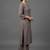 smart women regular thread work silk crepe kurta with trousers