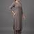 smart women regular thread work silk crepe kurta with trousers