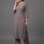 smart women regular thread work silk crepe kurta with trousers