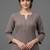 smart women regular thread work silk crepe kurta with trousers