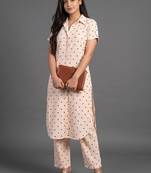 smart women printed regular kurta with palazzos