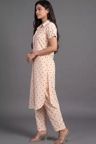 smart women printed regular kurta with palazzos