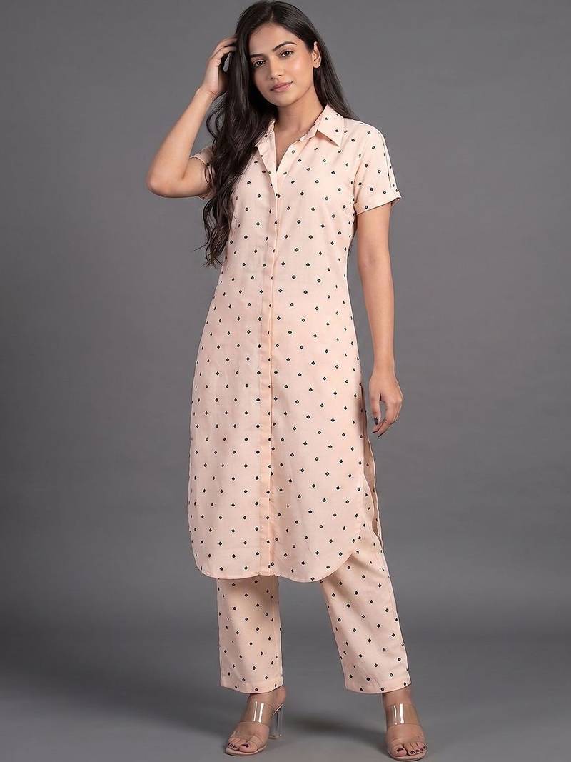 smart women printed regular kurta with palazzos