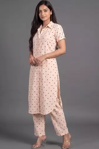 smart women printed regular kurta with palazzos