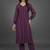 formal women striped regular silk crepe kurta with trousers