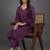 formal women striped regular silk crepe kurta with trousers