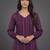 formal women striped regular silk crepe kurta with trousers