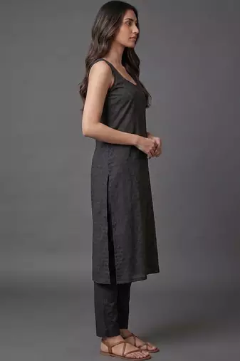 everyday workwear women regular kurta with trousers & with dupatta