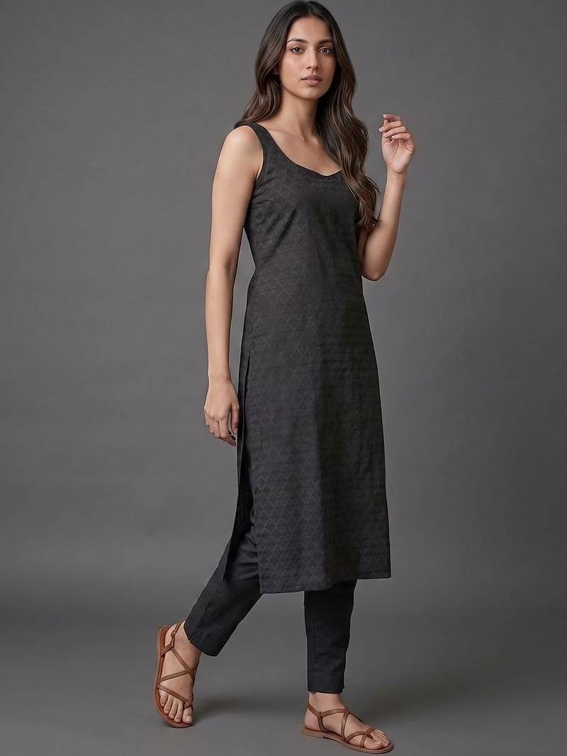 everyday workwear women regular kurta with trousers & with dupatta