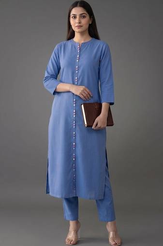 structured women regular kurta with trousers