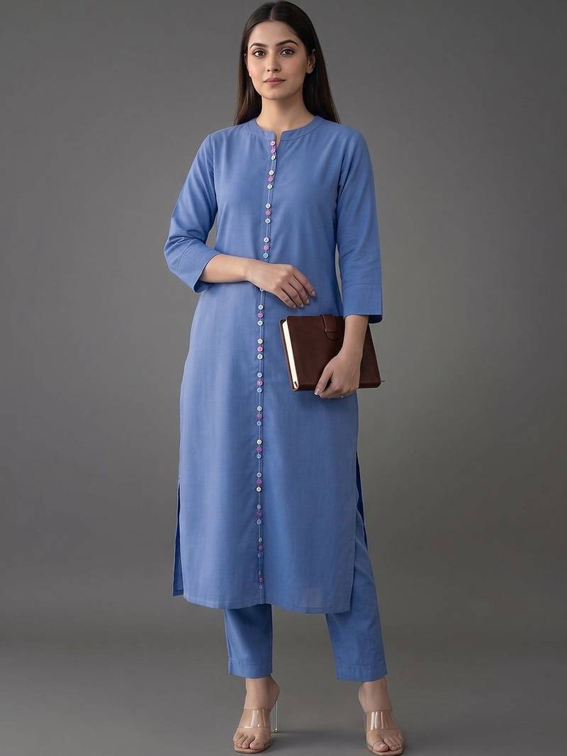 structured women regular kurta with trousers