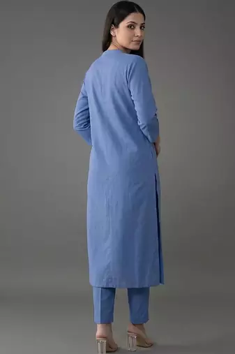 structured women regular kurta with trousers