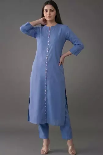structured women regular kurta with trousers