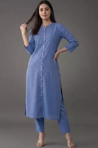 structured women regular kurta with trousers