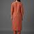 structured women ethnic motifs embroidered regular thread work kurta with trousers