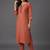 structured women ethnic motifs embroidered regular thread work kurta with trousers