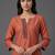 structured women ethnic motifs embroidered regular thread work kurta with trousers