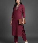 workwear women regular thread work kurta with trousers