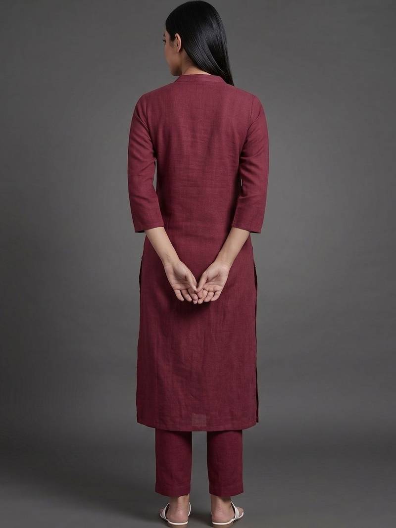 workwear women regular thread work kurta with trousers