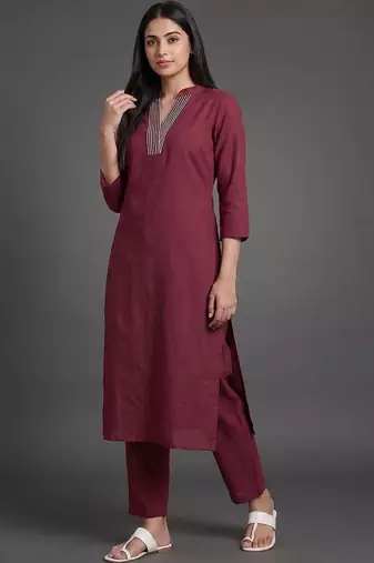 workwear women regular thread work kurta with trousers
