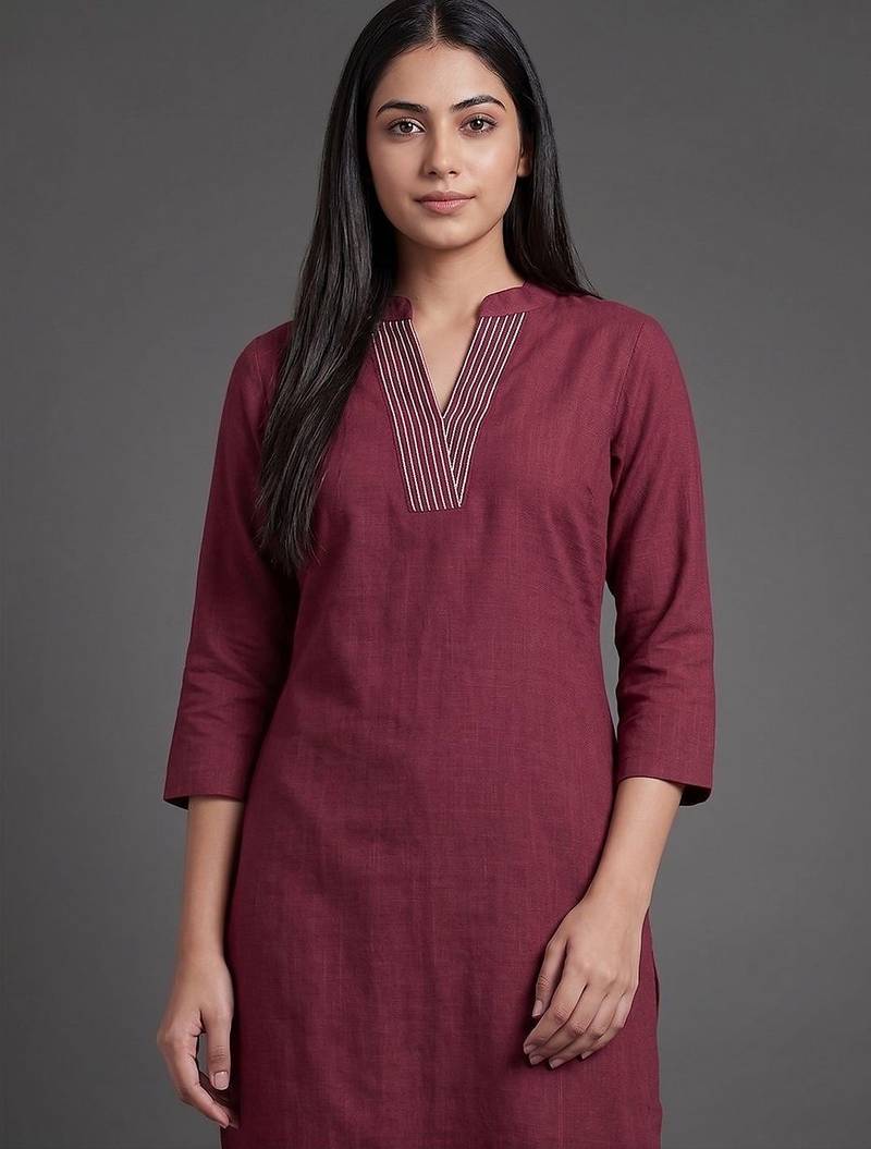 workwear women regular thread work kurta with trousers