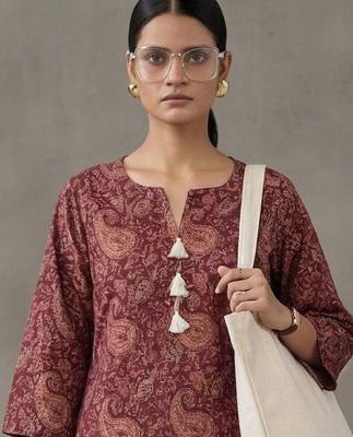 contemporary women paisley printed regular cotton farshi suit 4