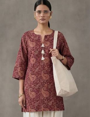 contemporary women paisley printed regular cotton farshi suit 5