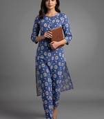 formal women floral printed regular kurta with palazzos