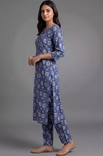 formal women floral printed regular kurta with palazzos