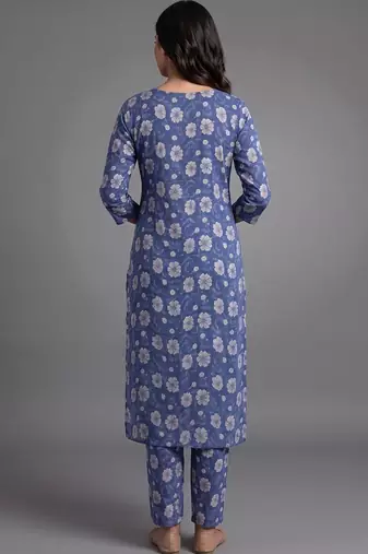 formal women floral printed regular kurta with palazzos