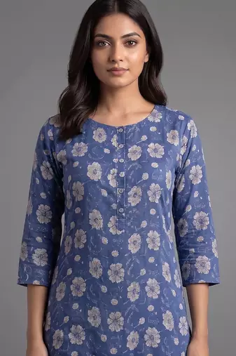 formal women floral printed regular kurta with palazzos