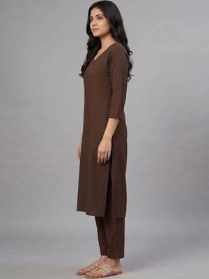 workwear women ethnic motifs regular kurta with trousers & with dupatta 2