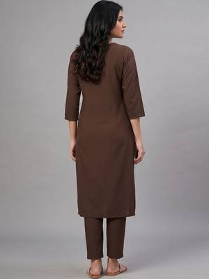 workwear women ethnic motifs regular kurta with trousers & with dupatta 3
