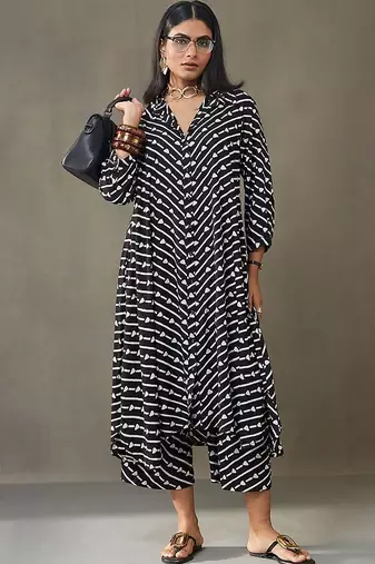smart women printed regular kurta with harem pants
