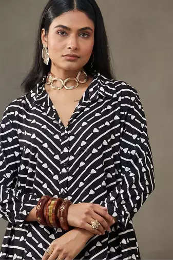 smart women printed regular kurta with harem pants