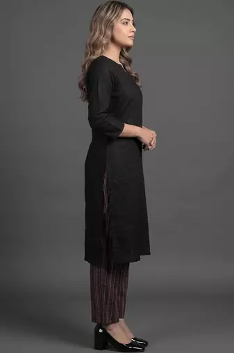 workwear v-neck kurta with trousers