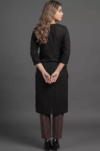 workwear v-neck kurta with trousers