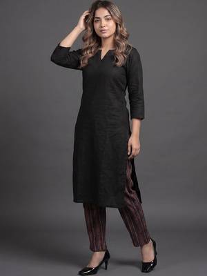 workwear v-neck kurta with trousers 6