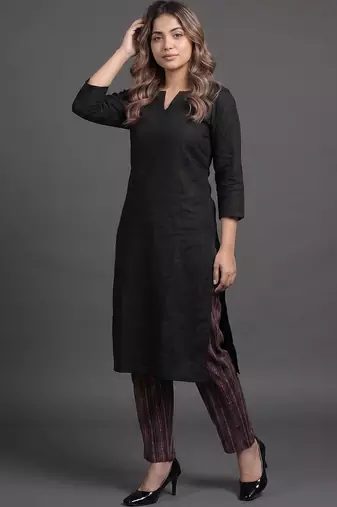 workwear v-neck kurta with trousers