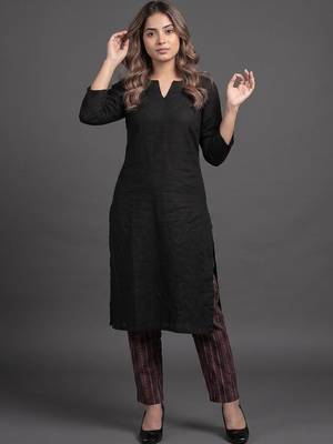 workwear v-neck kurta with trousers 7