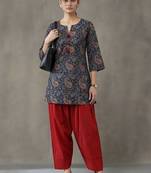 tailored women paisley printed regular cotton farshi suit